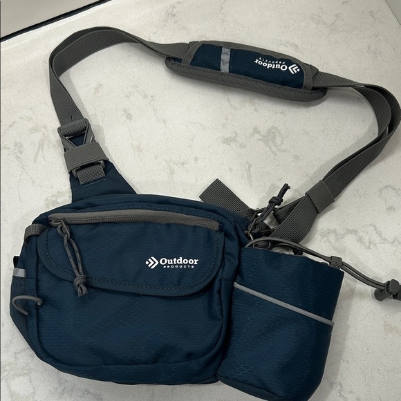 Outdoor Products Fanny Pack Belt Bag Waist Pack Blue 3 Pockets - Picture 9 of 9